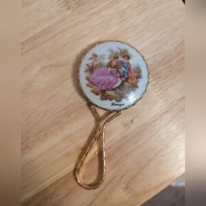 Vintage Limoges Hand Mirror